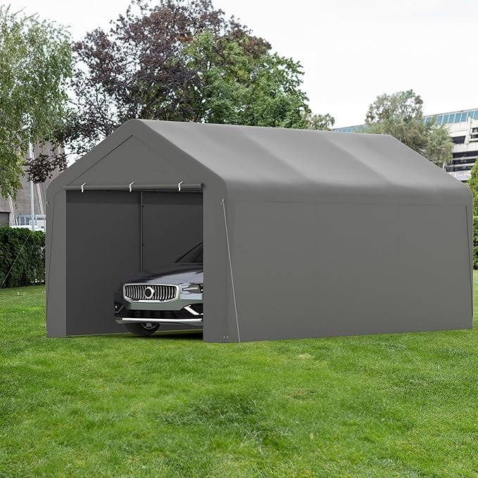 Outdoor 10’ x 20’ Carport Tent Car Ports Party Tent Heavy Duty Portable Car Garage Tent,Gray