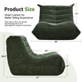 thumbnail image 2 of Sillón puff Hobestluk de espuma viscoelástica verde tipo chenilla, 2 of 9