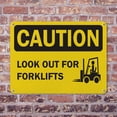 thumbnail image 4 of (2 Pack) Look Out For Forklifts OSHA Caution Sign 14 Inch X 10 Inch Plastic Sign, Weather Resistant, UV Protected for Workplace, Business, and Construction Site, Made in the USA, 4 of 8