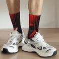 thumbnail image 6 of Xecao Minimalist Skull Red Pattern Sport Socks for Women and Men Crew Socks Sporty Calf Socks Casual Socks, 6 of 6