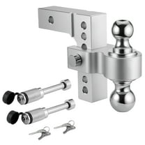 Adjustable Tow Hitch universal 18500 lbs 2" Receiver 6" Drop/Rise Dual Ball