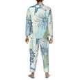 thumbnail image 5 of Kll Algae Corals And Seashells Sleepwear Mens Flannel Pajamas,Long Cotton Pj Set, 5 of 9