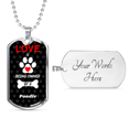 thumbnail image 4 of Poodle Love Is Stainless Steel or 18k Gold Dog Tag 24" Chain, 4 of 8