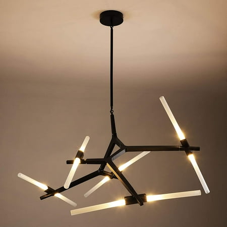 

FETCOI Modern LED Ceiling Light 10-Lights Industrial Style Chandelier Frosted Glass Lampshade