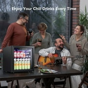 Havato 1.3Cu.Ft Beverage Cooler, 12 Bottles and 48 Cans Mini Refrigerator, Electronic Touch LED Light, Home/Bar/Office