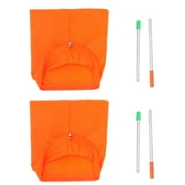 PAMINGONO Orange Stainless Steel Dustpan for Yard Windproof and Durable 2Pcs