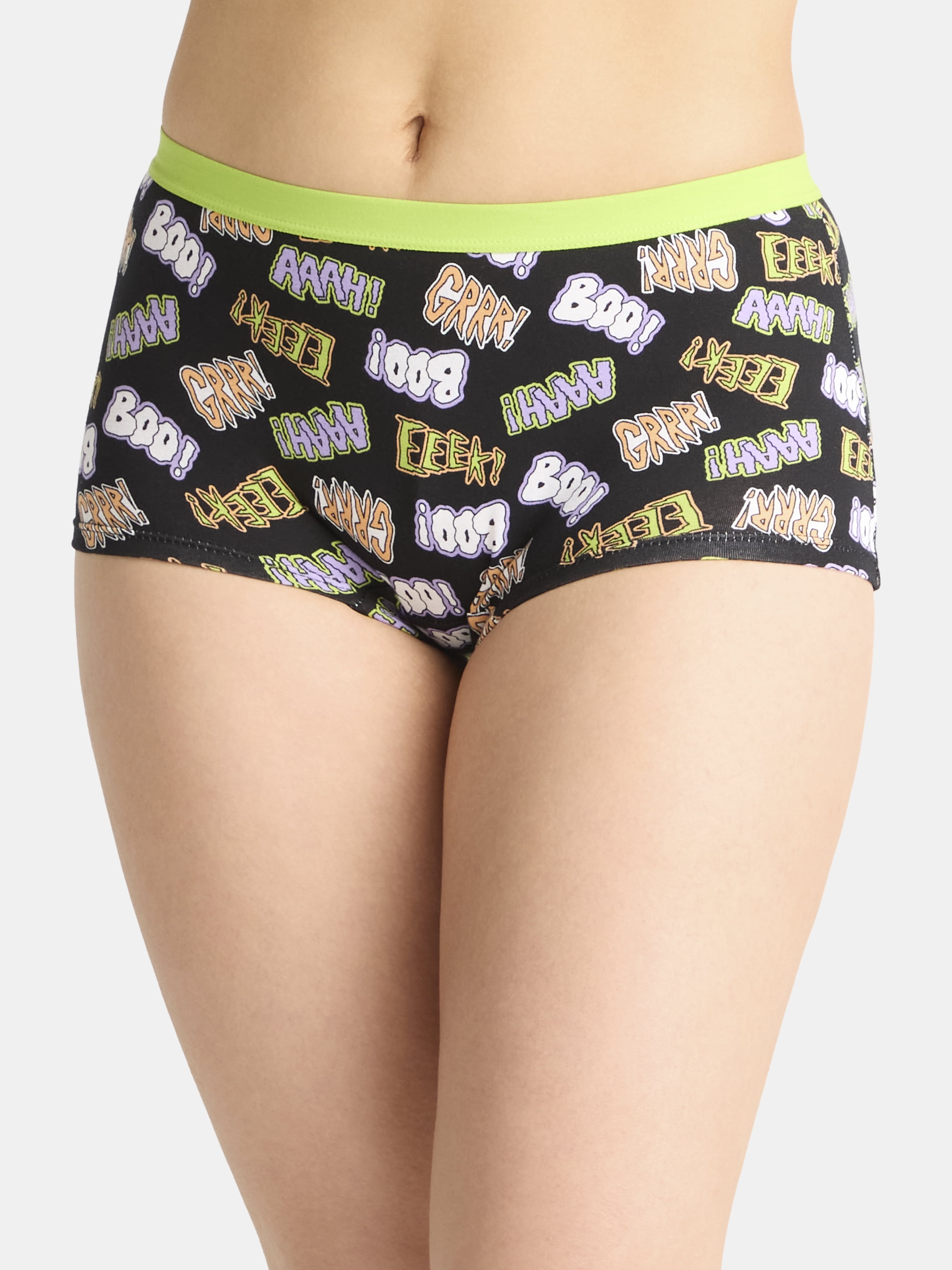 Way to Celebrate Women's Halloween Boyshort Panties, 3-Pack, Sizes S-XXL