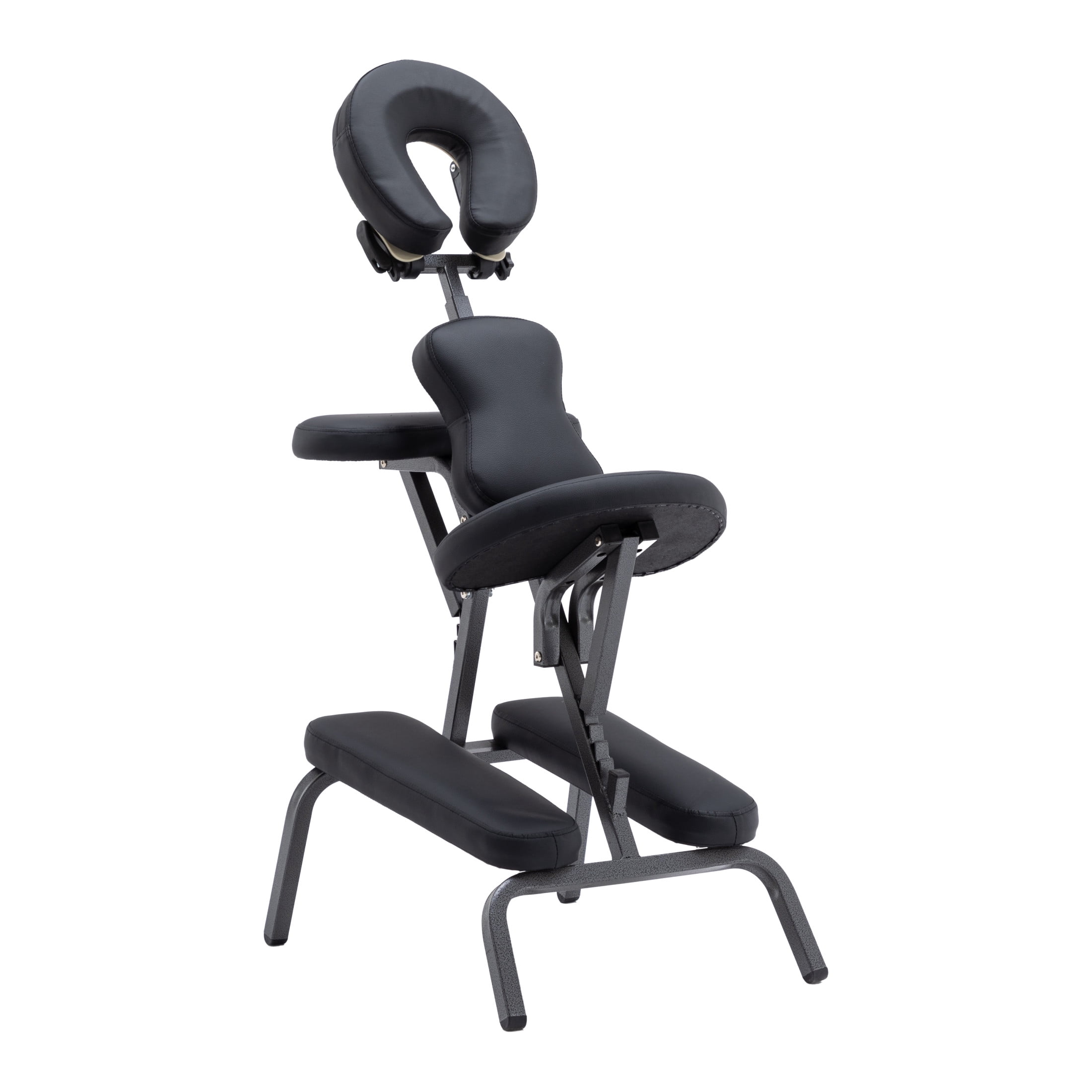 Noble House Portable Massage Chair, Adjustable Face Cradle, PU Upholstery with Carrying Bag, Black