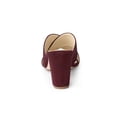 thumbnail image 2 of BLISSFUL STEP Sandales pour Femmes Talons Blocs Mules à Brides Croisées Sandales à Enfiler Bourgogne 6,5, 2 of 8