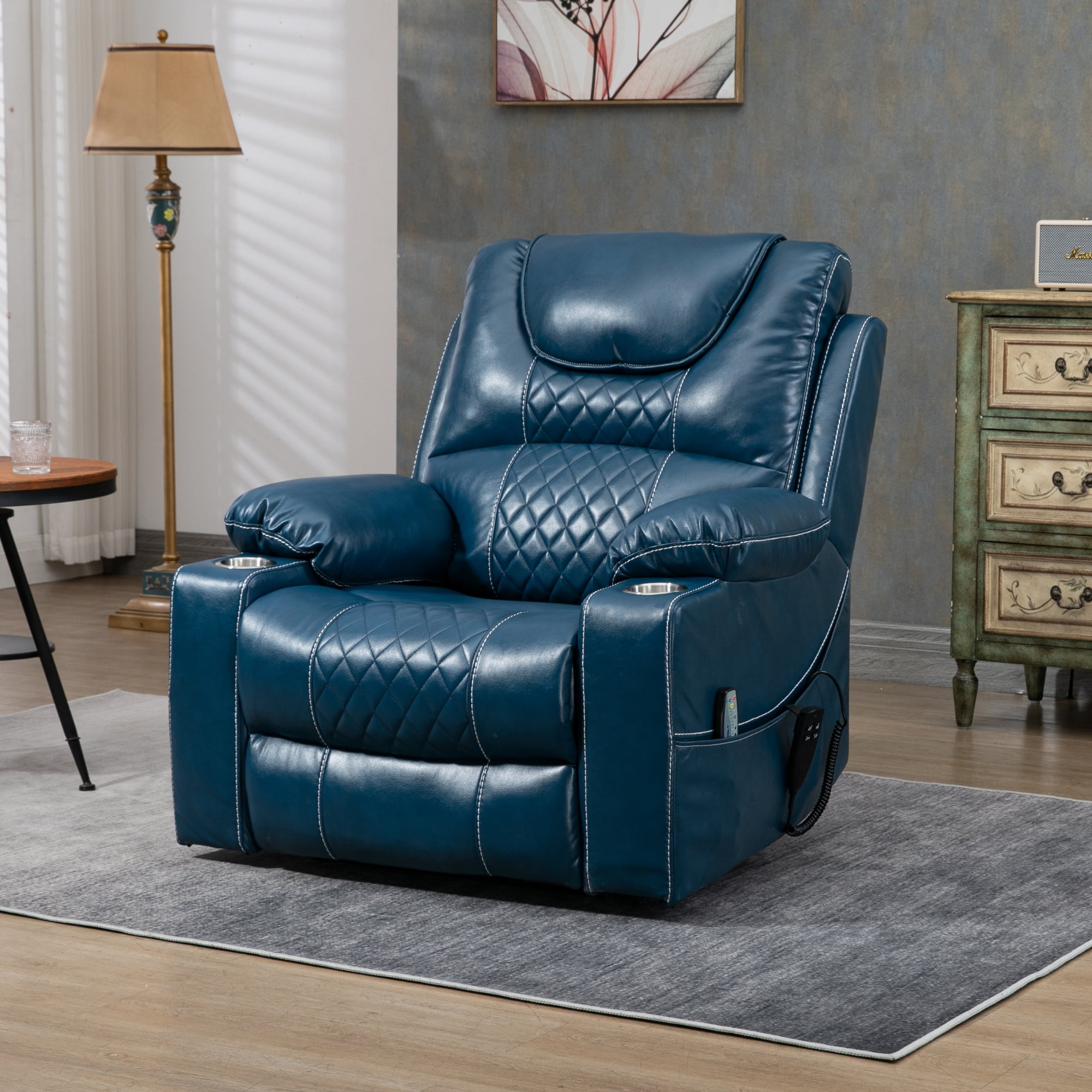 JUUXO Lift Chair Lay Flat Recliner, Large Power Lift Recliner with Heat Massage for Elderly Adult 400 lbs