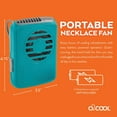 thumbnail image 6 of O2COOL 3.5 inch Deluxe Personal Battery Powered Necklace Fan for Cooling - Teal, 6 of 6