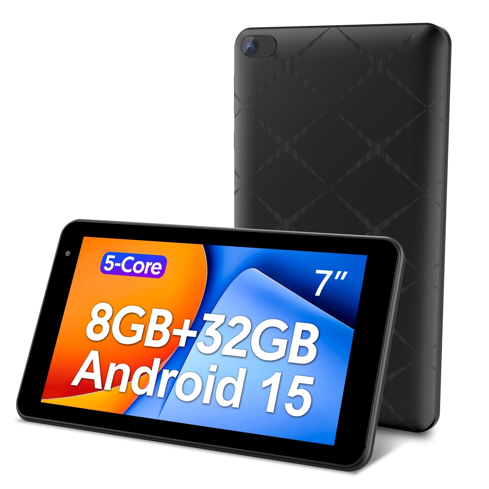 Tablet 7 inch Android 15 Tablet, 3GB RAM 32GB ROM 1TB Expandable,Penta-core Processor Tablet PC，Wi-Fi 6, 5G dual-band，3000mAh Battery, Dual Camera, Educational, Games