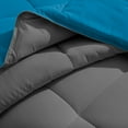 thumbnail image 3 of Bare Home Microfiber 4-Piece Medium Blue/Gray Comforter, Medium Blue Sheet Set Reversible Bed in a Bag, Twin, 3 of 6