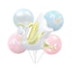 thumbnail image 1 of Set de globos de aluminio con forma de cigüeña bebé con 5 globos, 1 of 2
