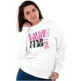 thumbnail image 3 of Laugh Fight Find Cure BCA Awareness Women Crewneck Sweatshirt Brisco Brands L, 3 of 6