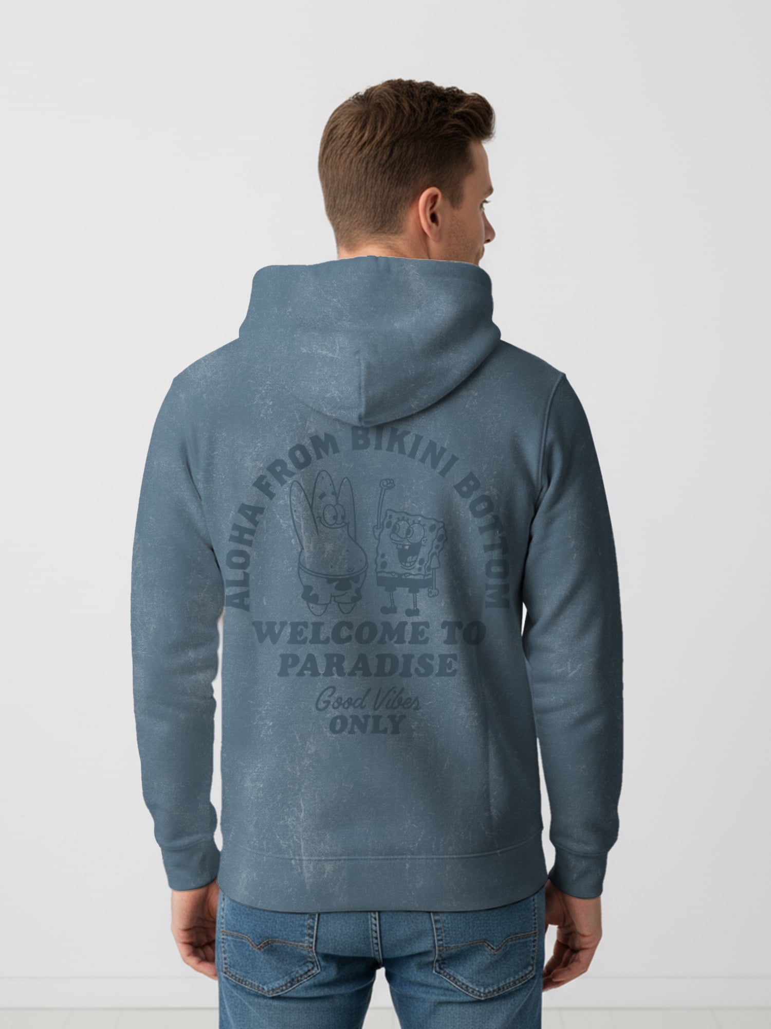SpongeBob SquarePants, Men's & Big Men's Graphic Mineral Wash Hoodie, Sizes XS-5XL