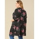 thumbnail image 5 of Cárdigan De Punto Floral Ligero Frente Abierto TalGrande PaMujer Negro XXL, 5 of 6
