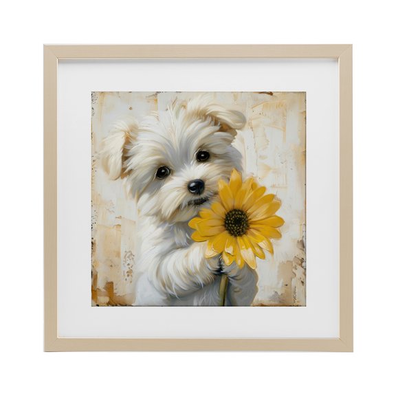 Stupell Industries Rustic Lodge Little Lucky Puppy Birch Framed Print Under Glass, 16 x 16, by Tina LeCour