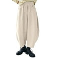 thumbnail image 2 of IDALL Wide Leg Pants Woman Womens Joggers Corduroy Barrel Pants Wide Leg Vintage Mid Baggy Pants Baggy Pants Summer Pants Beige L, 2 of 6