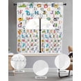 thumbnail image 2 of Colorful Alphabet Swag Kitchen Curtains Sets for Windows 24 Inch Length, Cartoon Animal Color Block Art Short Window Curtain Panels Swags Valances and Tiers 3 Piece Set for Cafe/Dining Room, 2 of 5