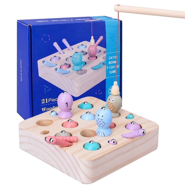 Juguete De Pesca Magnético Para Niños, Juguetes De Madera, Juguetes Educativos De Aprendizaje Temprano, Regalos Para Fiesta De Cumpleaños De Navidad Guardurnaity FN006148-00