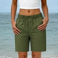 thumbnail image 2 of Women's Soft Fabric Elastic Waist Drawstring Shorts with Functional Pockets, Tummy Control Body Shaping, Breathable Quick Dry for Running, Casual Lounge & Travel | TruHer,Army Green L, 2 of 9