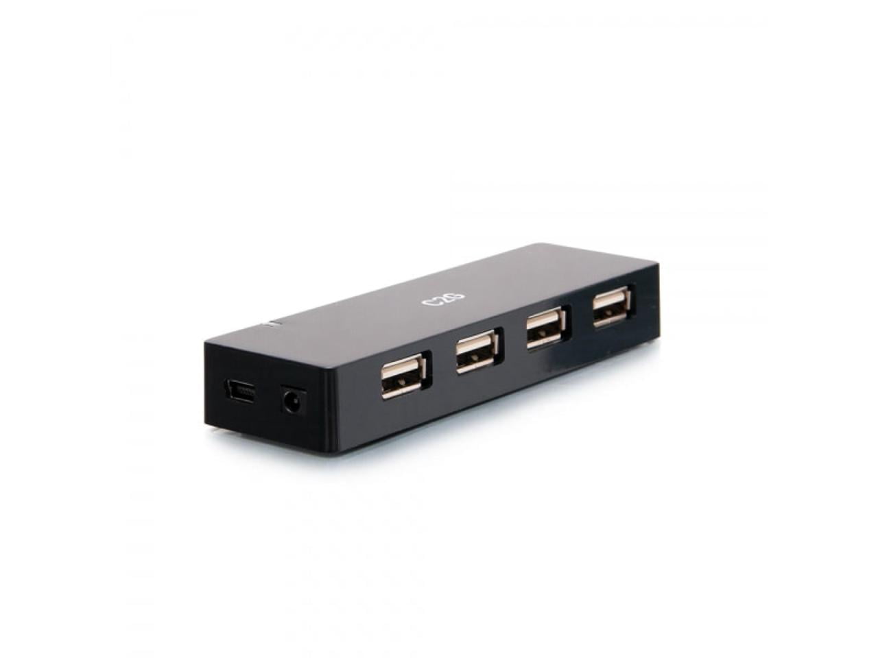 C2G 4-Port USB Hub, USB 2.0, 5 Volts and 2 Amp Power Supply