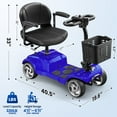 thumbnail image 6 of Flycity 24V 4 Wheel Mobility Scooter for Seniors, Foldable 20 Miles Long Range Electric Scooter with LED Lights and Basket, 12Ah Electric Powered Wheelchair Device for Adults, Blue, 6 of 9
