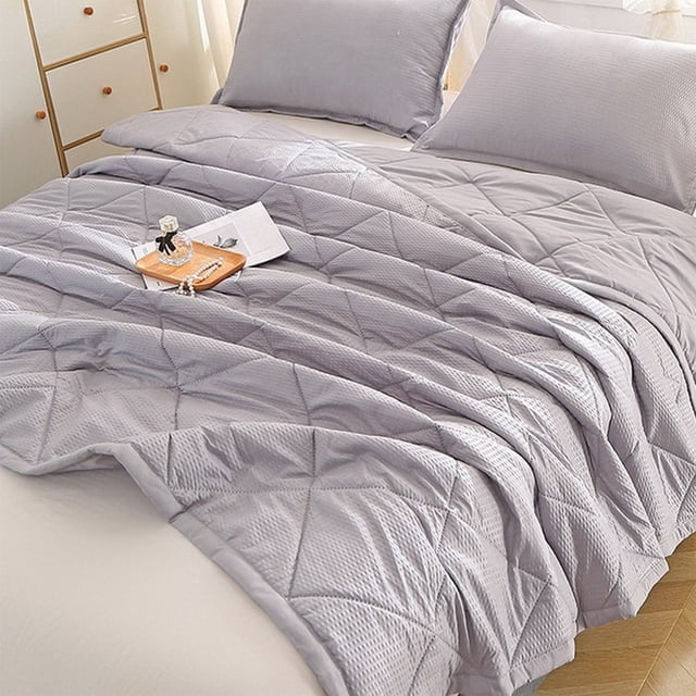 Lksixu Couette Rafraîchissante d'Été, Couverture Matelassée Réversible Texturée Rafraîchissante, Couette Alternative Douce et Respirante Légère pour Dormeurs Chauds et Sueurs Nocturnes, Gris