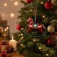 thumbnail image 3 of Iron Rocking Horse Christmas Ornament, Vintage Metal Hanging Pendant, Festive Craft Decor for Xmas Tree Wall Wreath Window Home Indoor Holiday Party Display, 3 of 7
