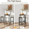 thumbnail image 5 of GOFLAME 3-Piece Bar Table Set,  Counter Height Kitchen Table and 2 Stools with Metal Frame, Rectangular Pub Table Set for Dining Room, Breakfast Nook, Small Space, Rustic Brown, 5 of 9