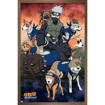 Naruto Shippuden - Kakashi Ninja Hounds Wall Poster, 14.725" x 22.375" Framed