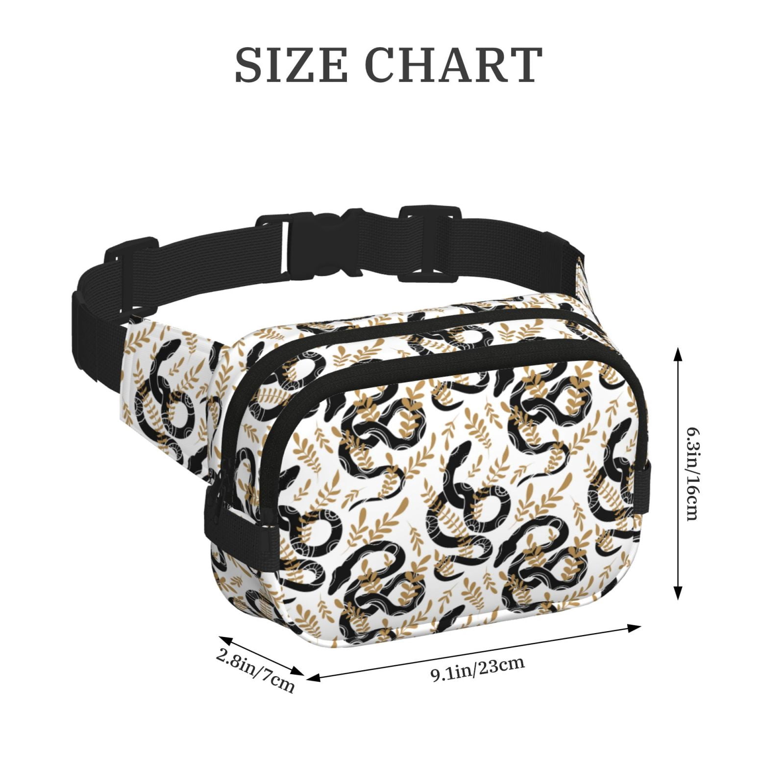 Kuqiui Snake Print Fanny Packs for Women Cross Body Waist Bag Fashionable Fanny Pack Designer Workout Hiking Waist Pack Running Travel Gym