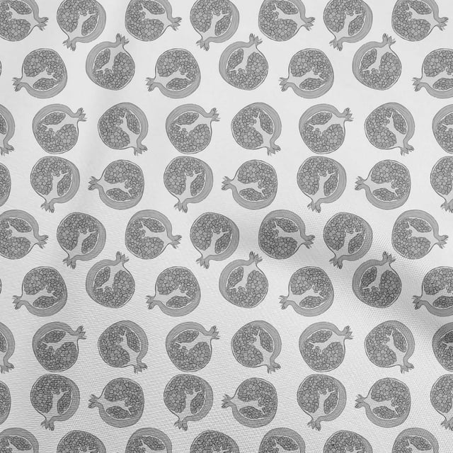 oneOone Cotton Cambric Gray Fabric Pomegranate Sewing Craft Projects Fabric Prints By Yard 42 Inch Wide