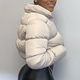 thumbnail image 3 of asdoklhq Womens Clearance Coats Plus Size Women Solid Stand-up Collar Cardigan Down Jacket Outerwear Padded Coat, 3 of 8