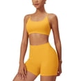 thumbnail image 5 of IDOPIP Women 2 Piece Seamless Backless Yoga Sets High Waist Shorts and Sports Bra Gym Athletic Clothing Outfits, 5 of 7