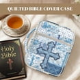 thumbnail image 3 of Pzuqiu Cross Flower Bible Cover Bag for Women Large Capacity Scripture Study Carrying Book Cover Quilted Church Bag with Handle &Pocket Perfect Gift for Girls Women, 3 of 7