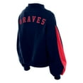 thumbnail image 3 of Women's New Era  Navy Atlanta Braves Mock Neck Balloon Sleeve Sweatshirt, 3 of 5