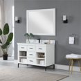 thumbnail image 5 of Kesia 48" Single Bathroom Vanity Set in White with Aosta White Composite Stone Countertop with Mirror, 5 of 8