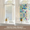 thumbnail image 3 of Stained Glass Window Privacy Film, 3D Static Cling Removable Window Clings, Heat Control Sun Blocking Window Film for Bathroom,Front Door,Home,Painted Four-Leaf Clover,29.5" x 78.7", 3 of 11