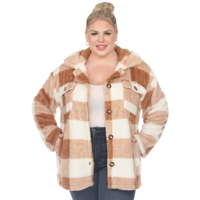 White Mark Women's Plaid Shacket