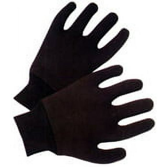 Brown Jersey Reversible Gloves (Sold by Dozen) Size Large
