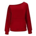 thumbnail image 3 of KyCheLot Women's Off Shoulder Sweatshirt Casual Long Sleeve Oversized Pullover Going Out Tops, 3 of 6
