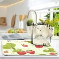 thumbnail image 5 of Bees Strawberry Daisy Leaves Dish Drying Mat Microfiber Kitchen Pad Large Counter Absorbent Dish Mats Drainer Rack 16"x18", 5 of 7
