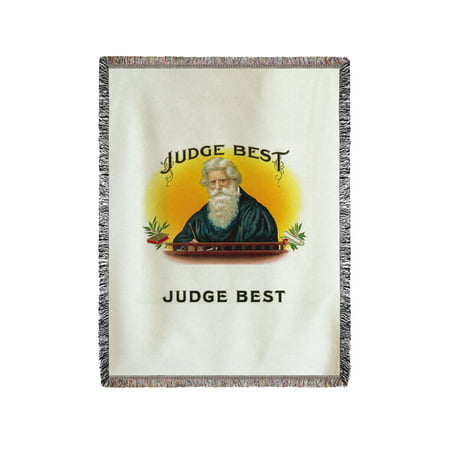 Judge Best Brand Cigar Box Label (60x80 Woven Chenille Yarn