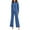 Blue, variant on Women's Autumn Winter 2-Piece Knitted Set - Hoodie Wide Leg Pants, Solid Color, Elastic Waist, One Size
