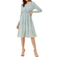 thumbnail image 1 of Unique Bargains Robe Midi Fluide à Imprimé Floral pour Juniors, 1 of 5