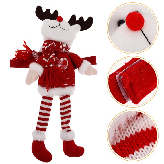 OULII Holiday Curtain Tiebacks with Knitted Elk Design, Easy to Install Decorative Holdbacks for Home and Seasonal Use