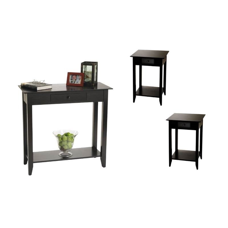 3 Piece Living Room Table Set with Hall Table and (Set of 2) End Tables