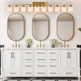 thumbnail image 6 of 65" Gold Modern Bathroom Vanity Light Fixture - 10-Light Wall Sconce with Milky White Glass Shades for Mirror, Bedroom & Living Room (Bulbs Not Included), 6 of 8